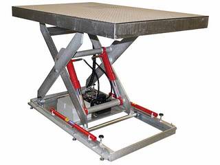 Hot-dip galvanized lifting table with stainless steel plate