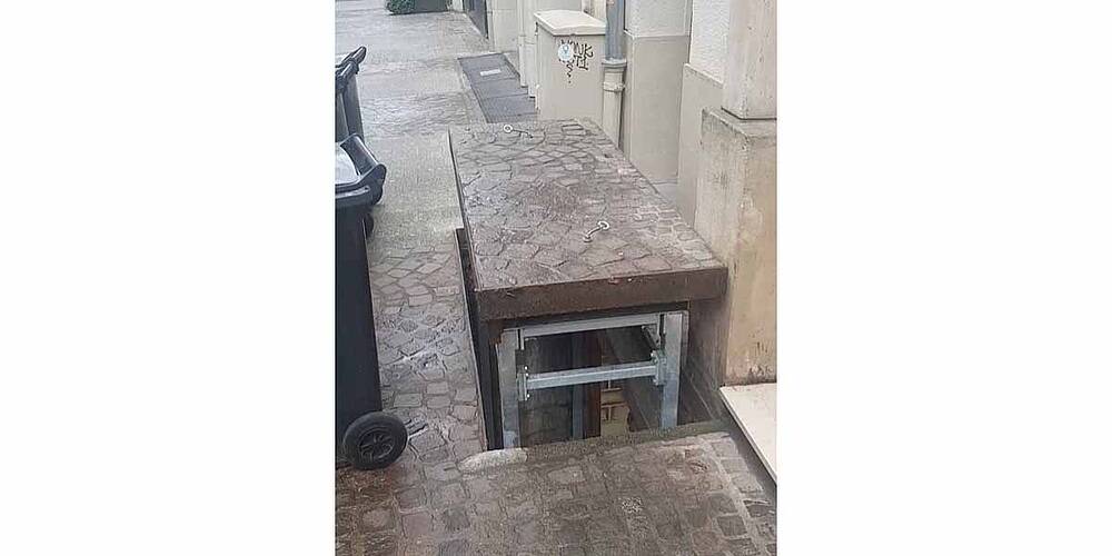 Underground lift with paved surface