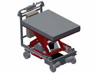Mobile lift table with battery-powered lifting