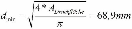 Ermittlung des Kolbendurchmessers
