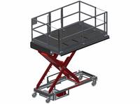 Elevating work platform with hydraulic extension
