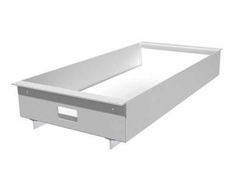 Metal tray for quick lift table installation