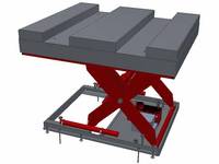 Scissor lift table with storage options