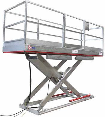 Fully galvanized elevating work platform with stainless steel cylinders