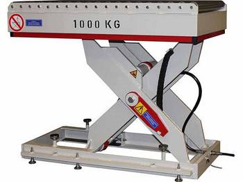 Lift table with roller conveyor