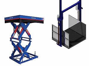 Scherenhubtisch und Säulenheber